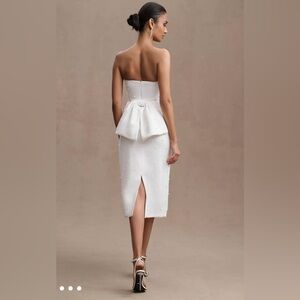 Sachin & Babi Gemma Strapless Back-Bow Pearl Midi Dress Size 8